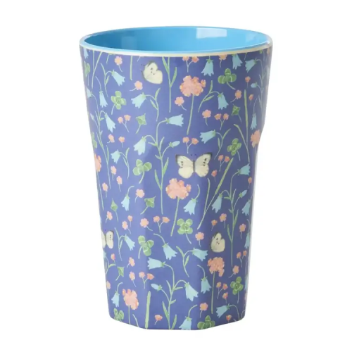 Butterfly Field Print Melamine Tall Cup By Rice